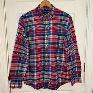 Ralph Lauren Multi Colored Performance Flannel Button Down Shirt Size Large Slim